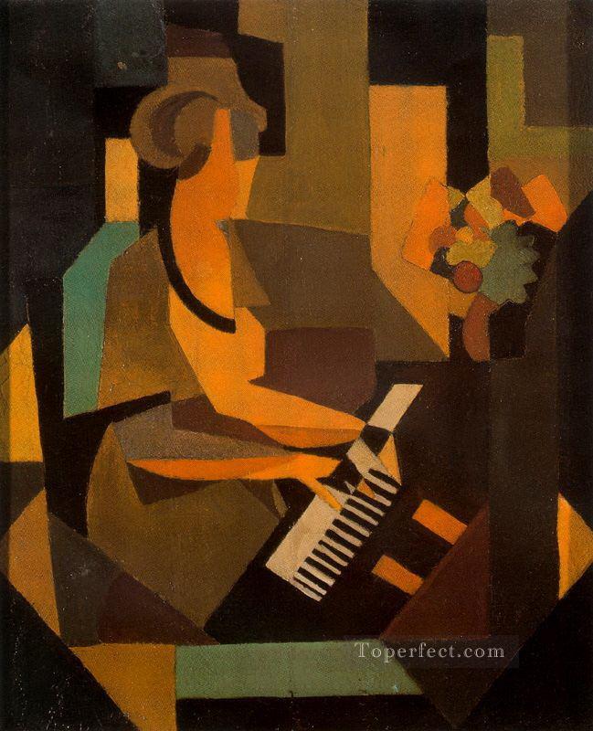 georgette at the piano 1923 Surrealist Oil Paintings